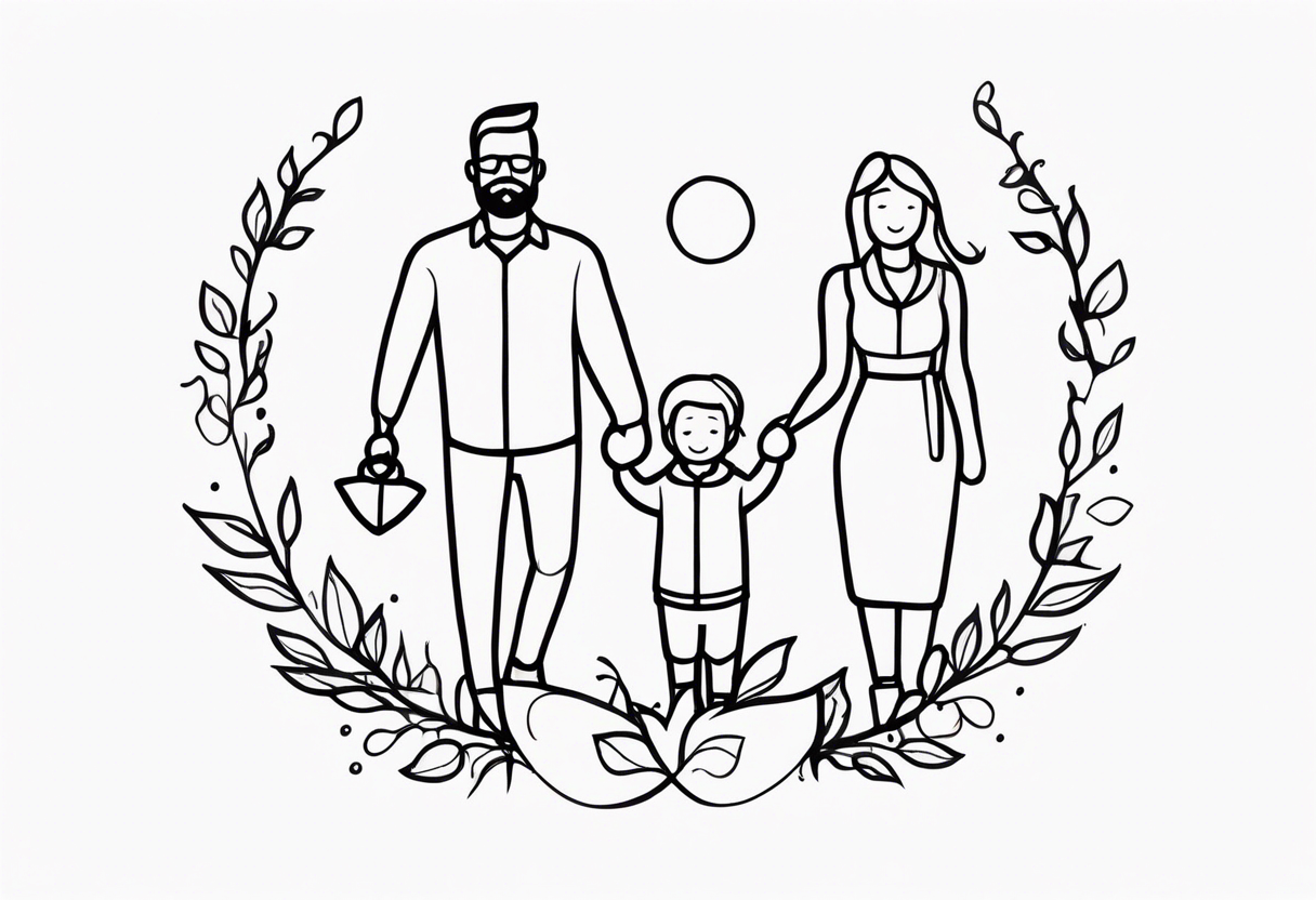 family of three tattoo idea