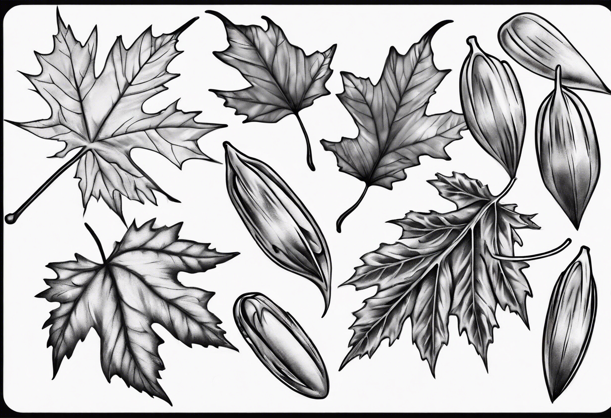 silver maple seeds tattoo idea