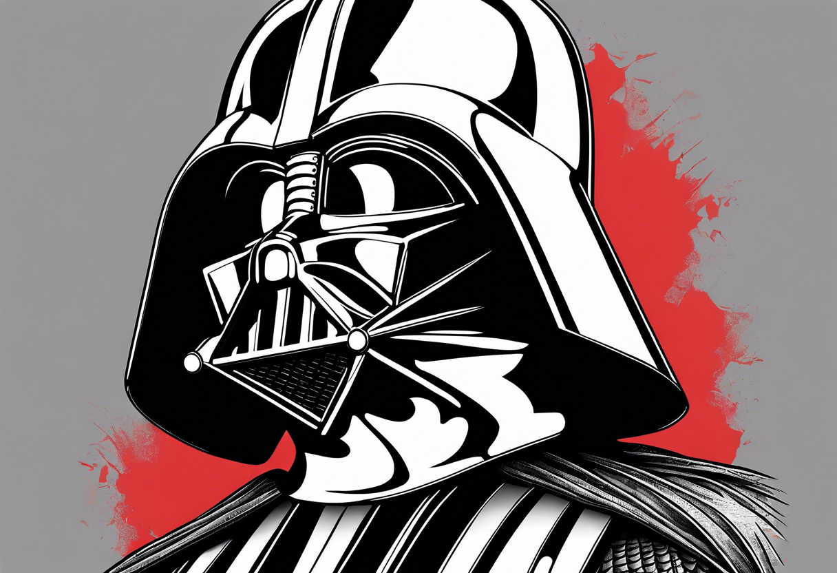 Darth Vader with broken helmet showing real face tattoo idea