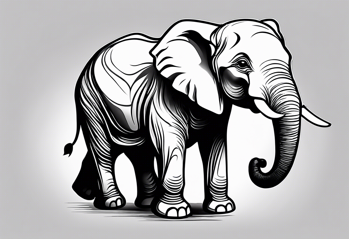 Fierce baby elephant tattoo idea