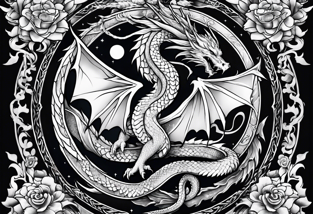 Dragon snake angel tattoo idea