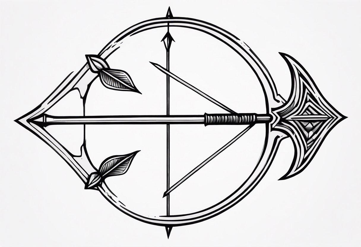 bow and arrow not stretched tattoo idea