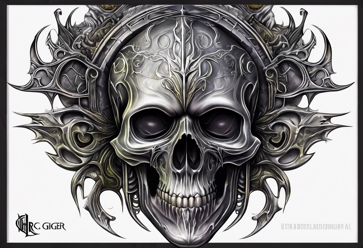 H.R Giger Skull knee tattoo tattoo idea