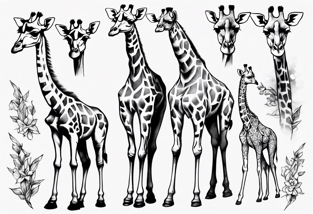 A sophisticated giraffe tattoo idea