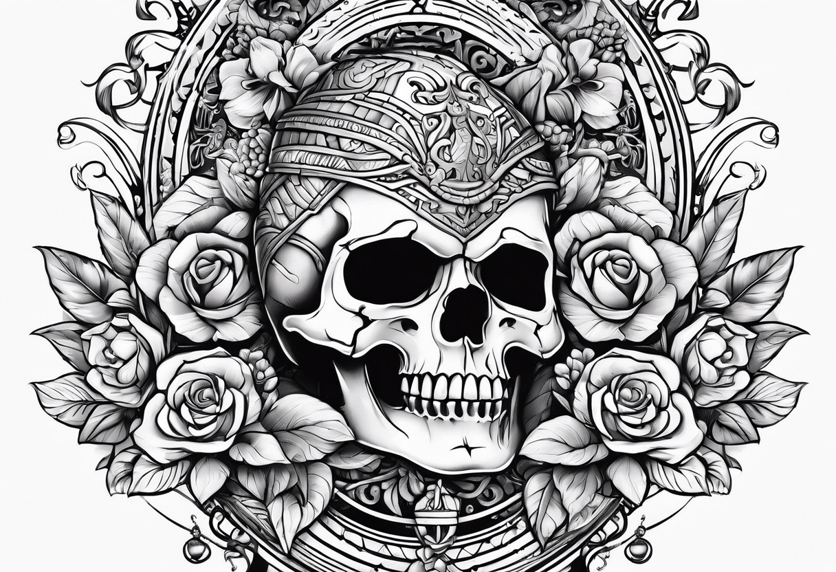 ancient greece and skulls tattoo idea