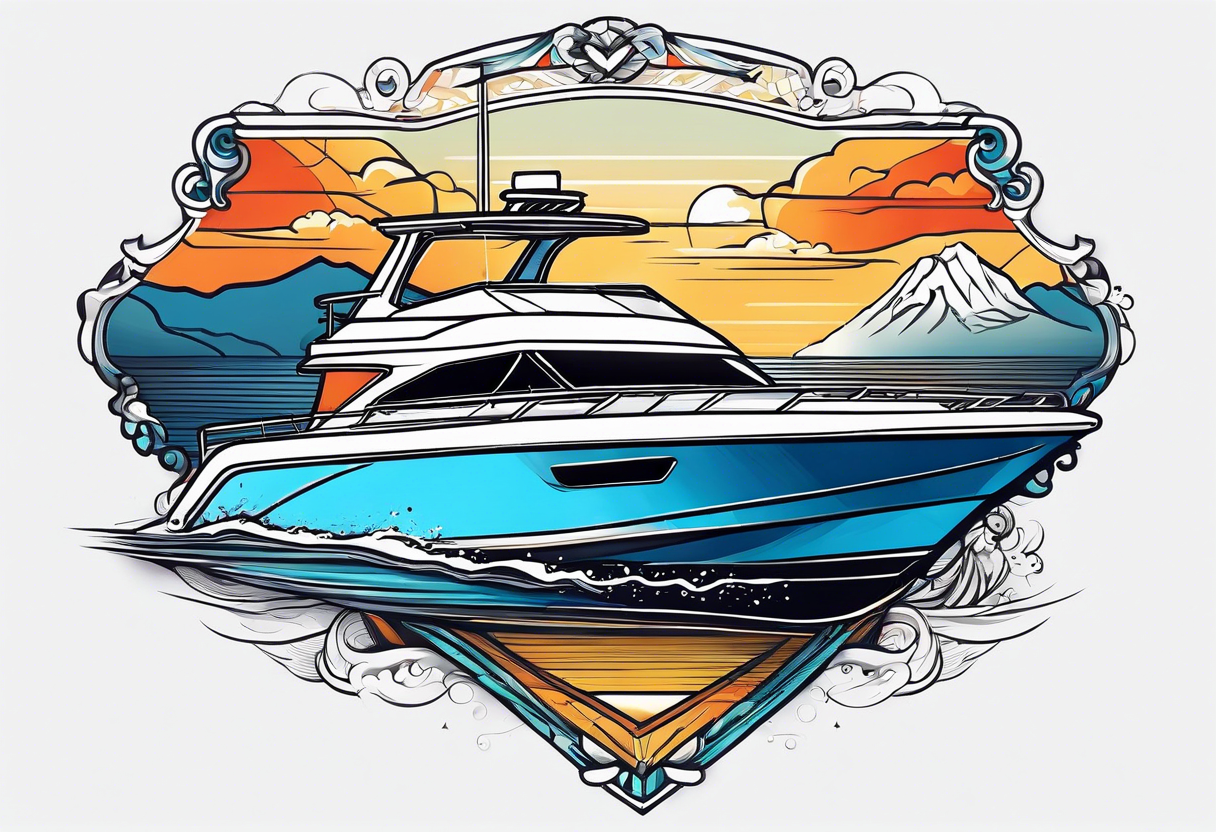 Speed Boat to island of capri tattoo idea