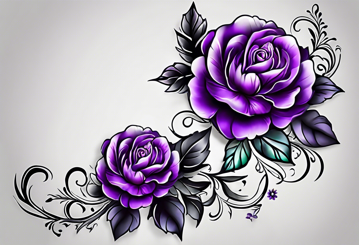 Purple flower tattoo Cut Out Stock Images & Pictures - Alamy