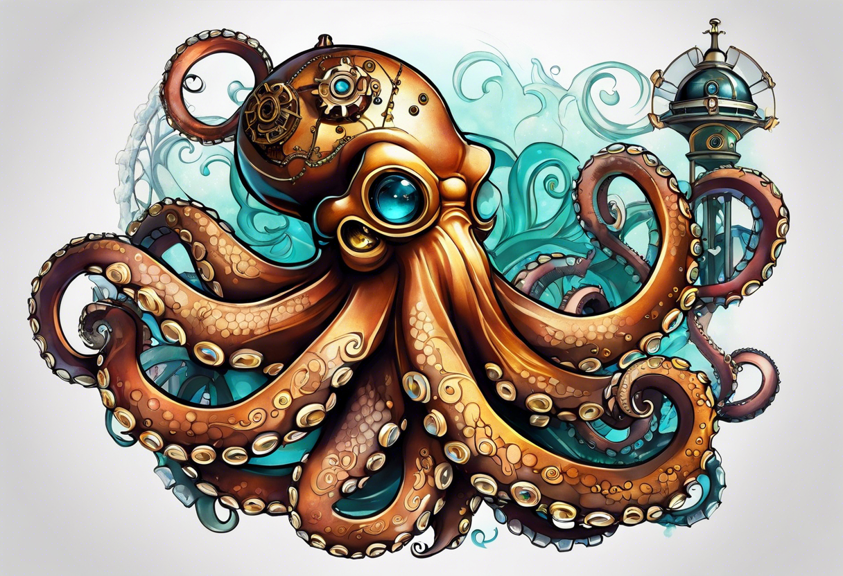 Octopus steampunk tattoo idea