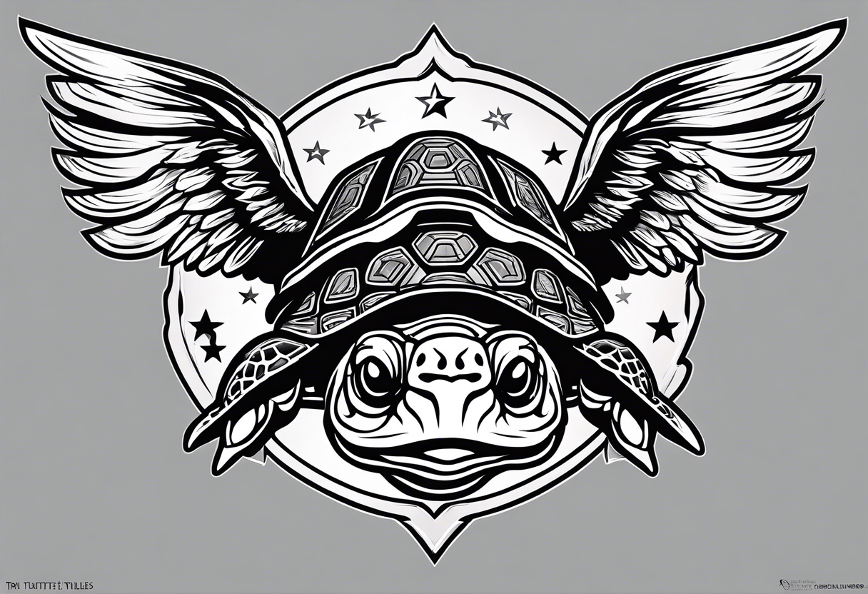 Turtle with wings logo for a baseball team called “Tri City Turtles” tattoo idea