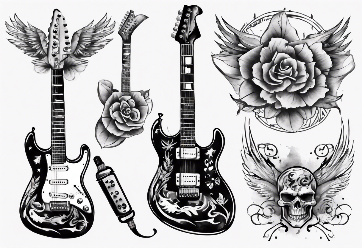 Tribal Tattoos Guitar Vector Images (35)