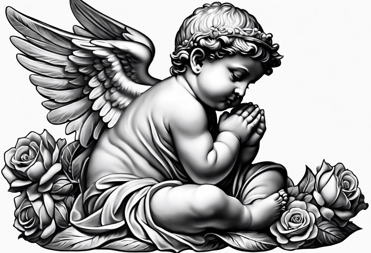 one putti praying tattoo idea