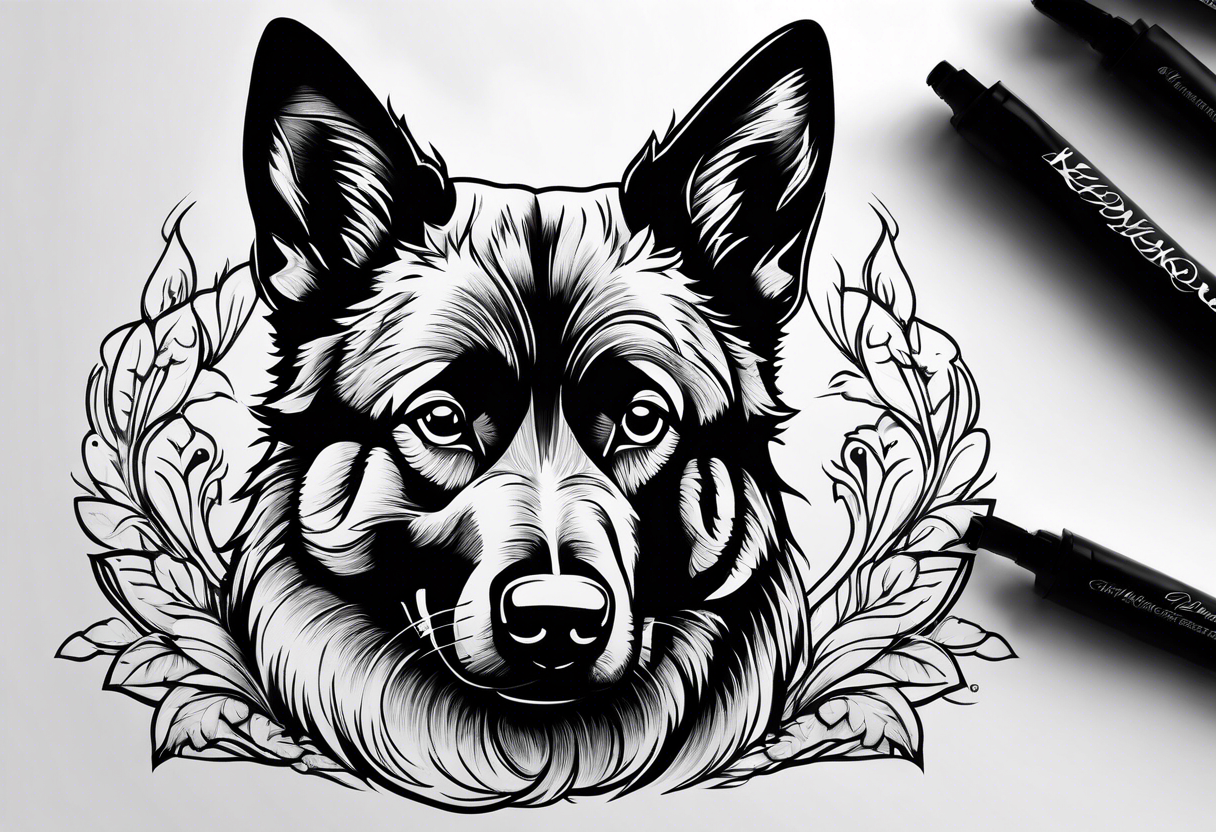 norwegian elkhound tattoo tattoo idea