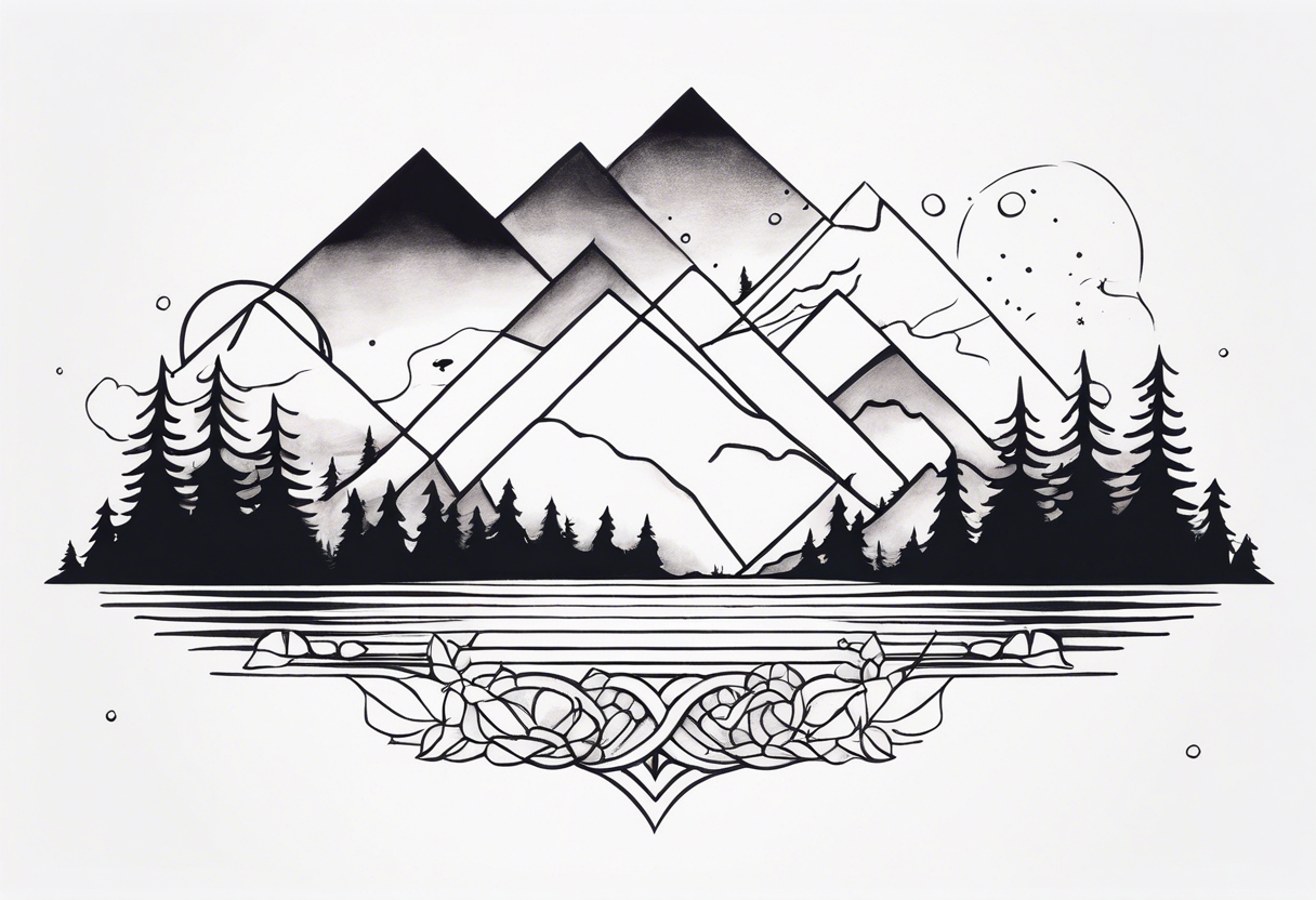 Small Horizontal tattoo inspired by nature that will go across thigh tattoo idea