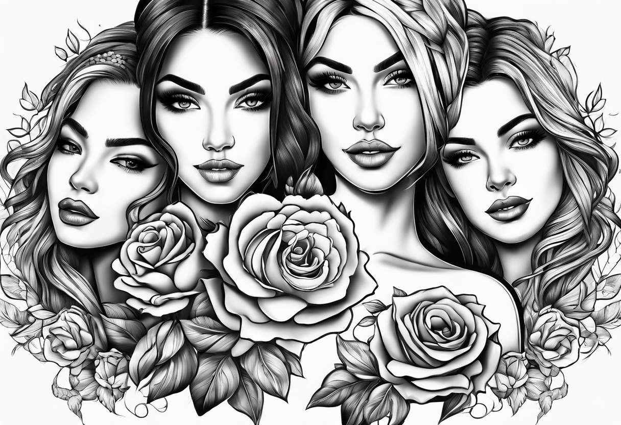 Mum with her 3 daughters tattoo idea