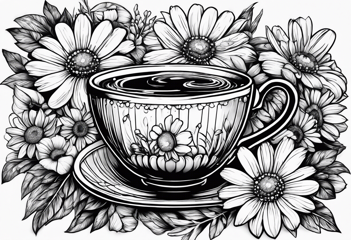 Chamomile tea tattoo idea