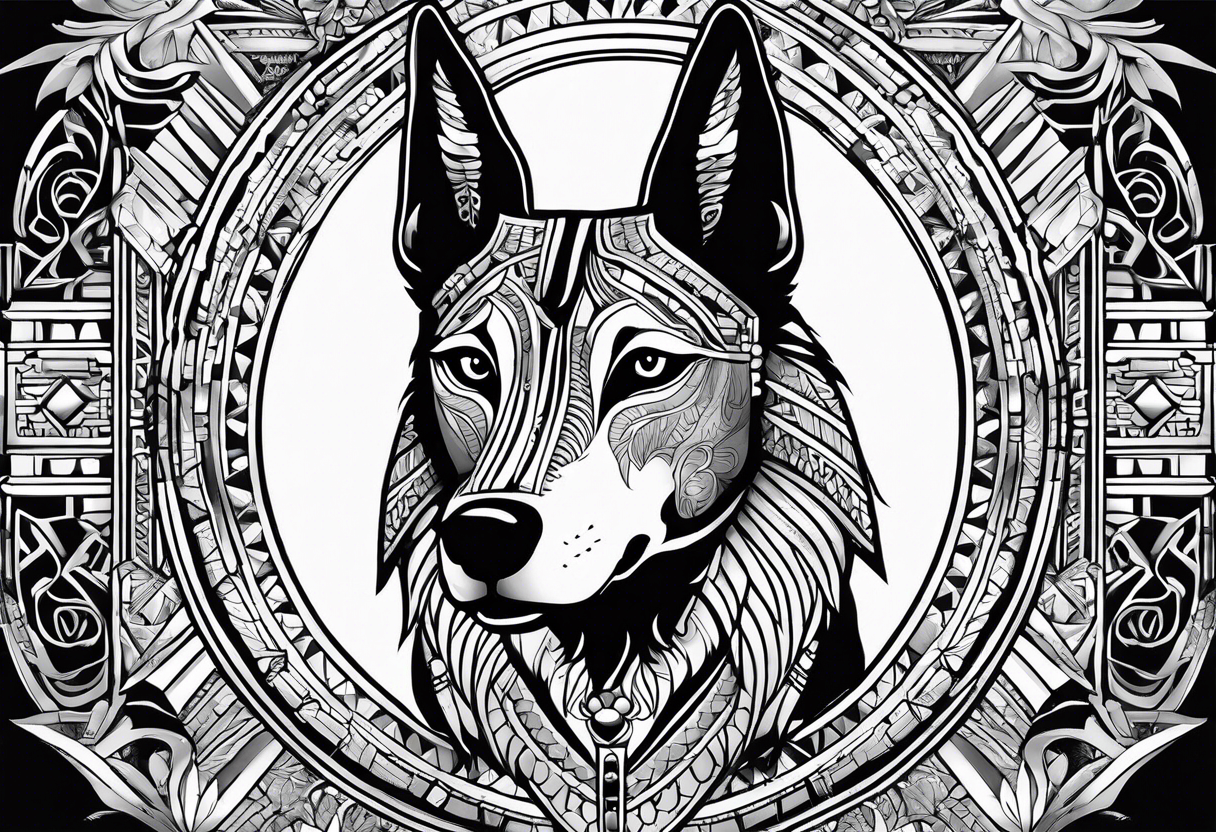 Egyptian dog god tattoo idea