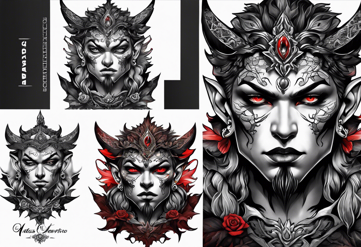 Asta half demon tattoo idea