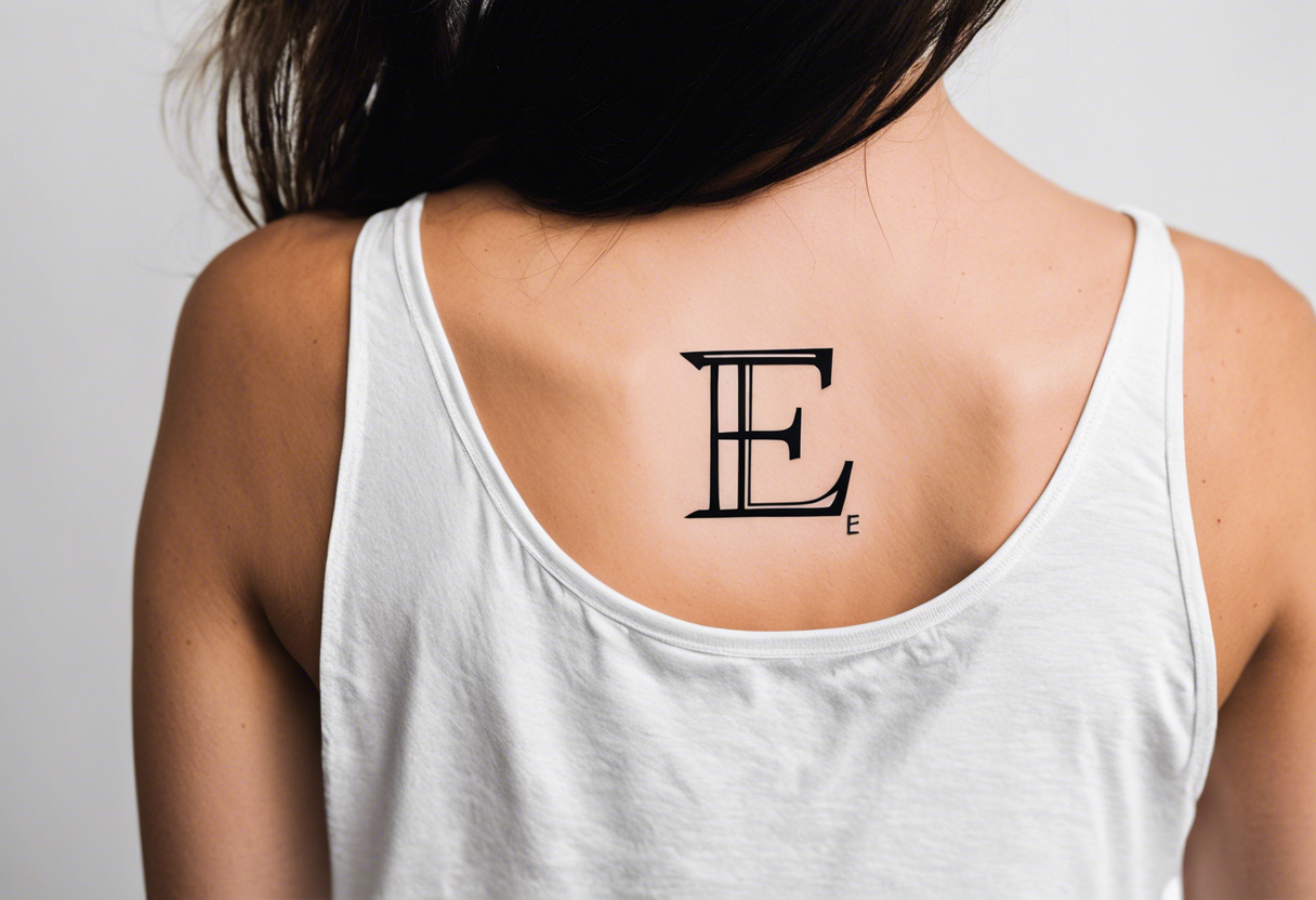 A minimalist tattoo that incorporates the letter E tattoo idea