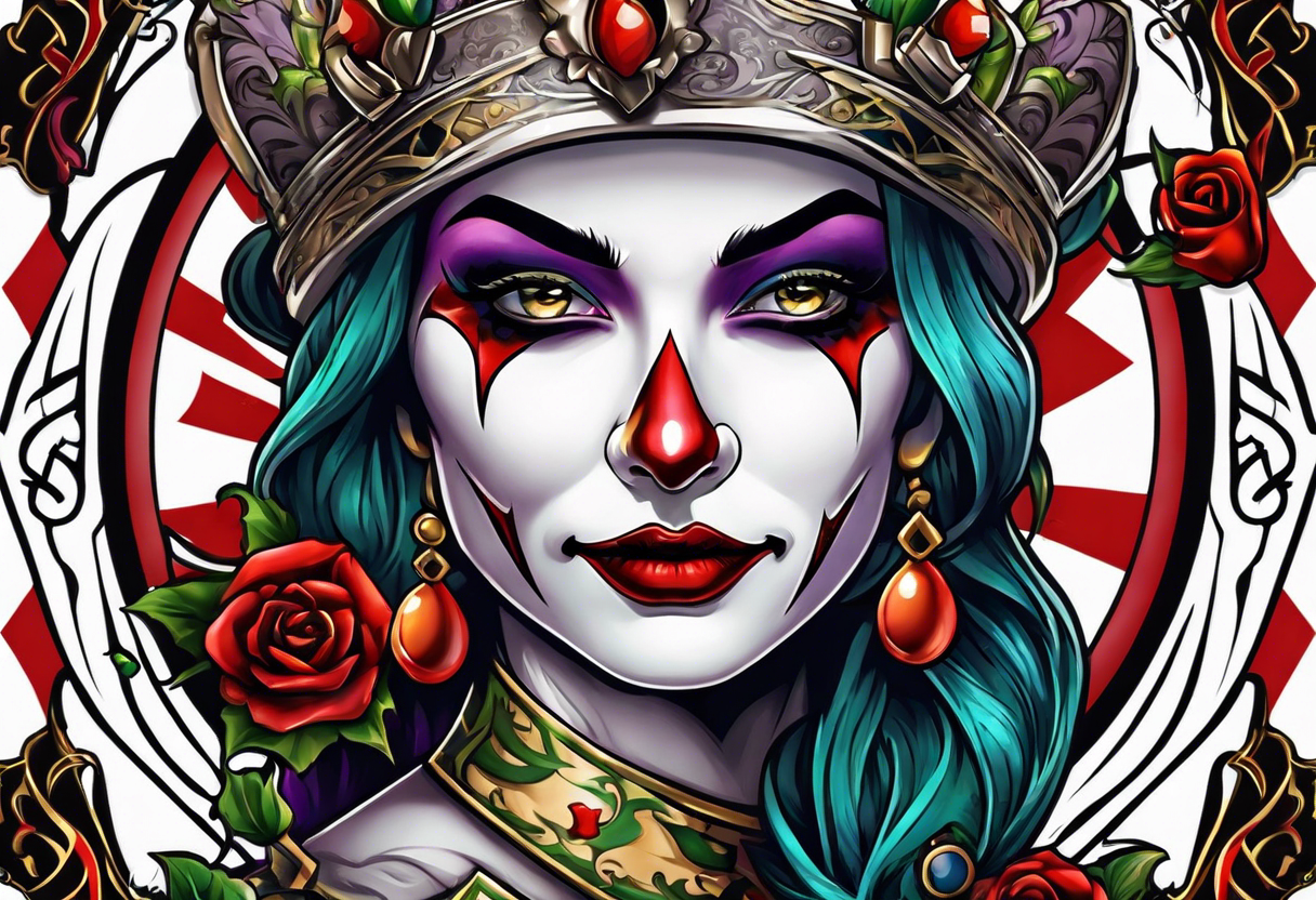 Joker
Jester 
Queen 
Playing cards tattoo idea