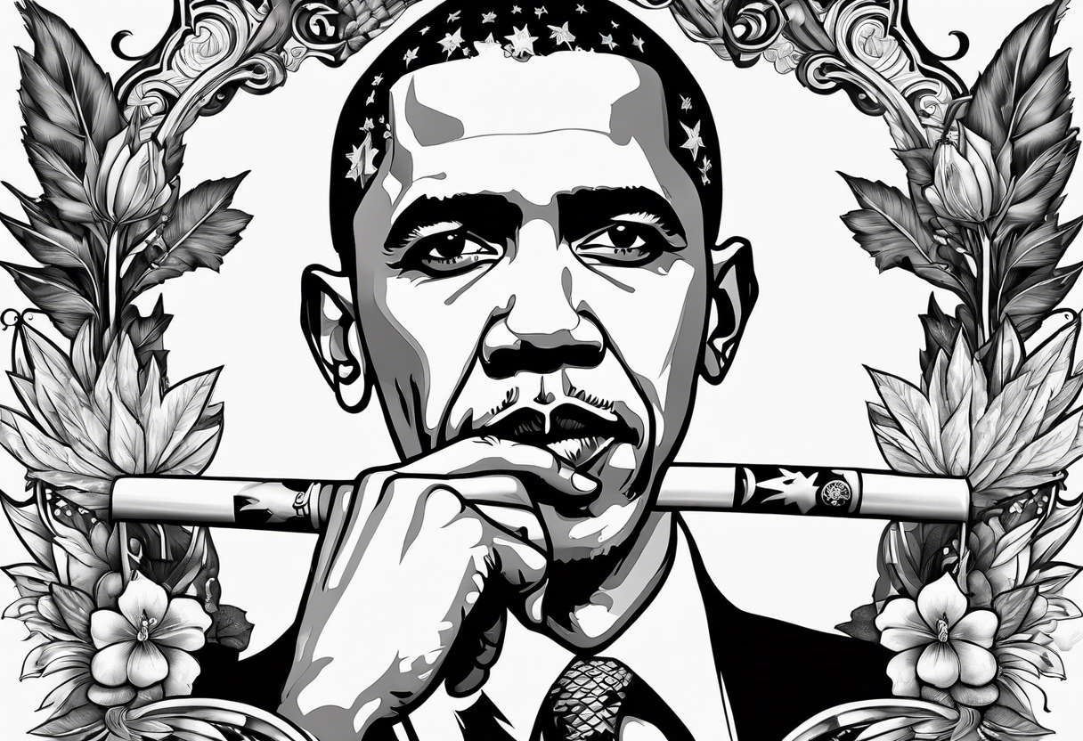 obama smoking weed tattoo idea