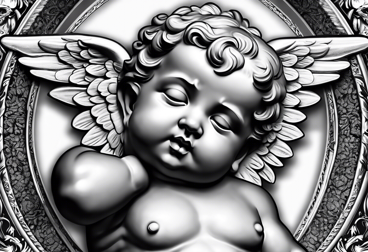 one putti praying tattoo idea