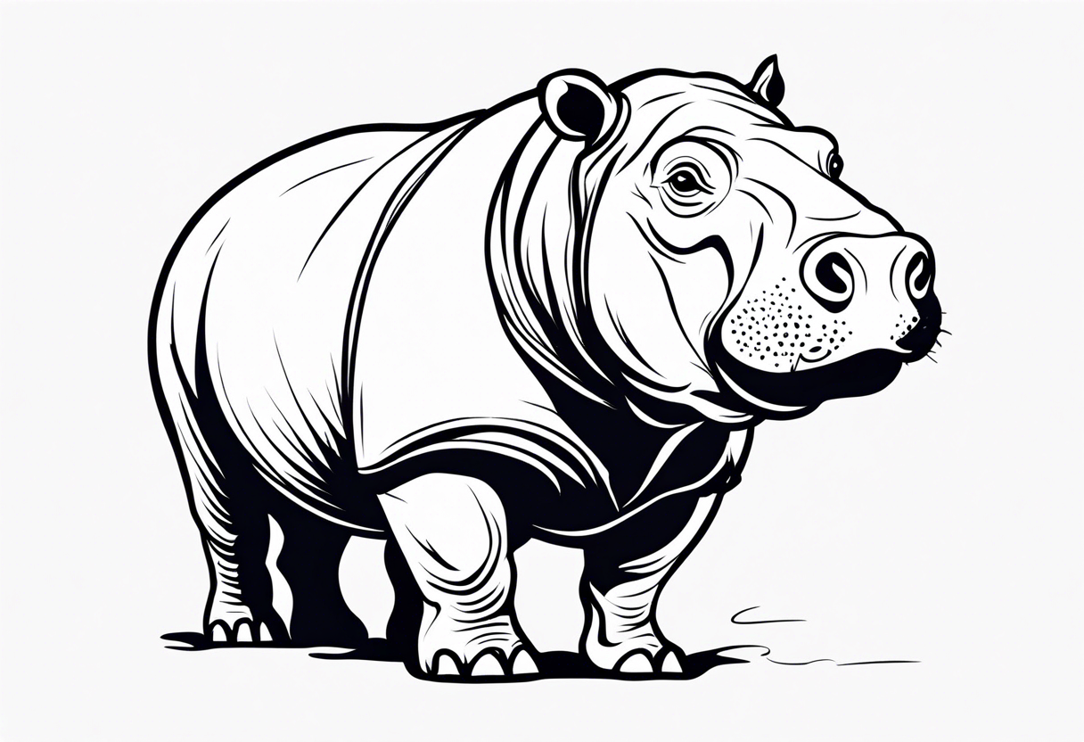 Hippopotamus protection tattoo idea