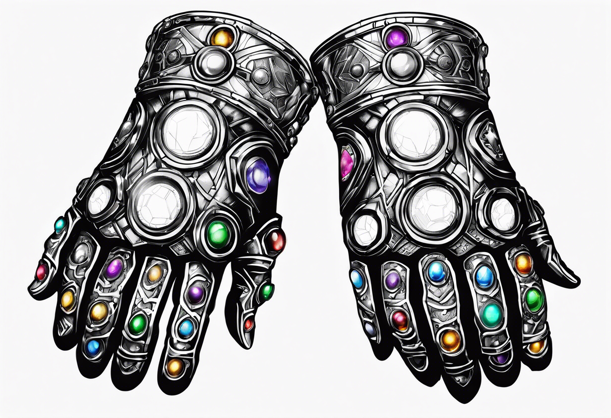 Infinity gauntlet with infinity stones tattoo idea