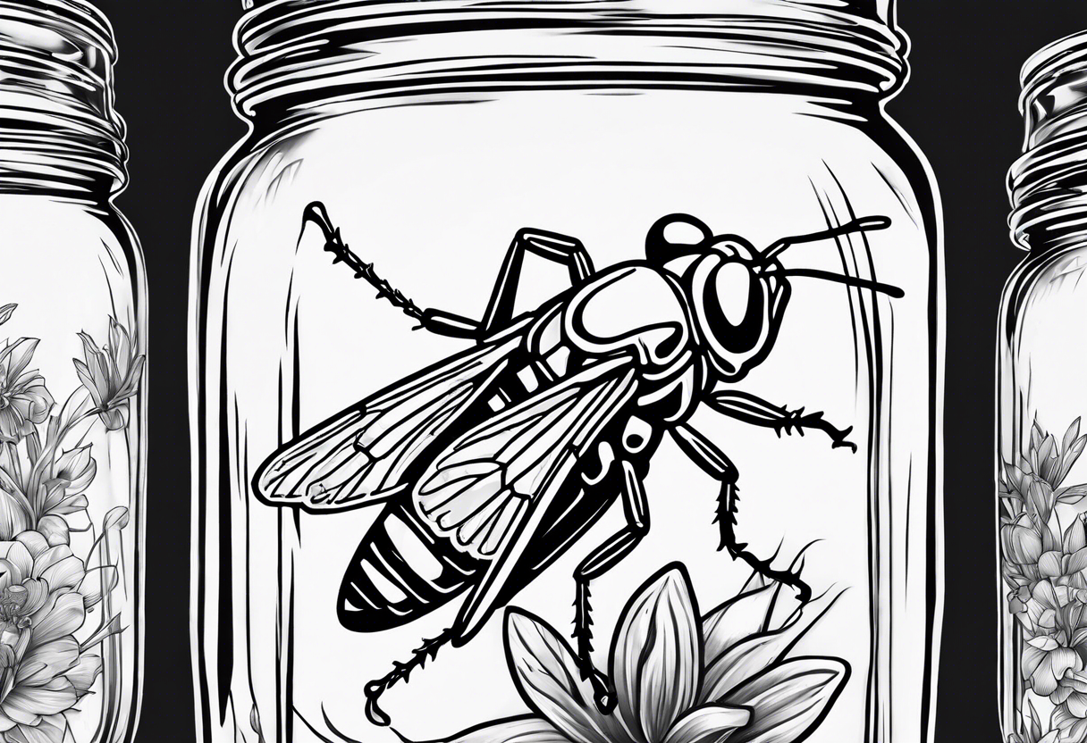 grasshopper in a mason jar tattoo idea