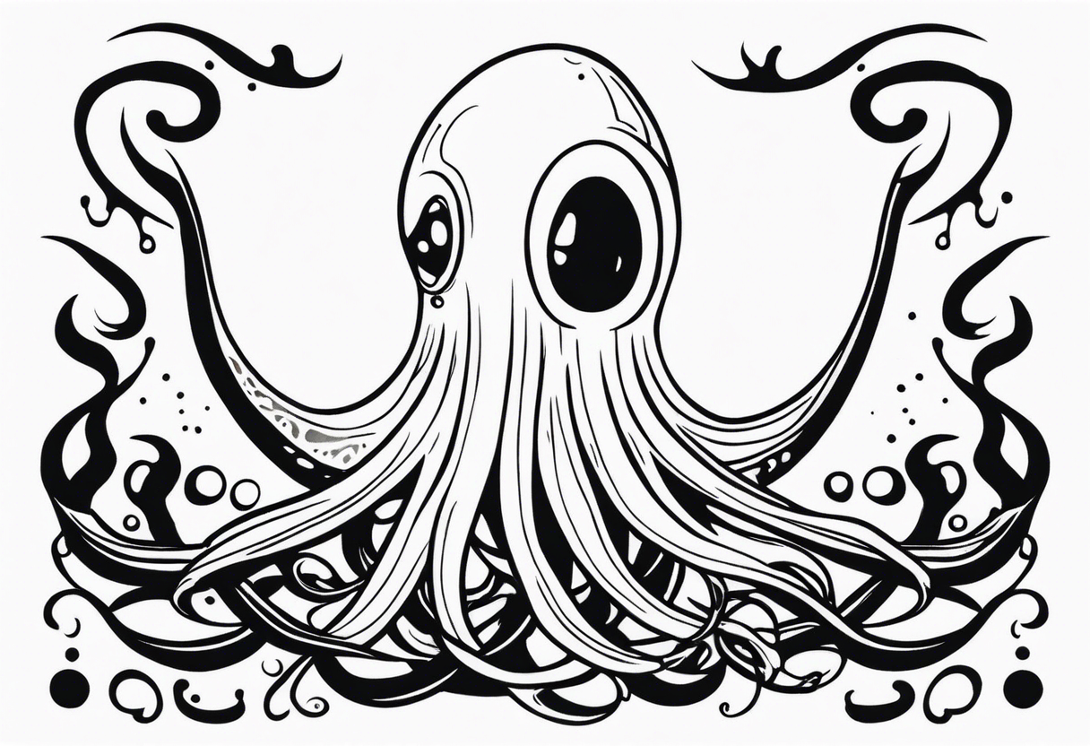 Fear of the deep squid body ink
lowbrow art tattoo idea