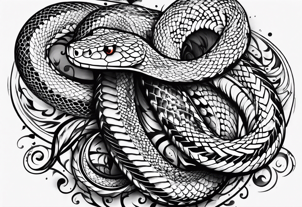 snake fast slithering from above simple tattoo idea