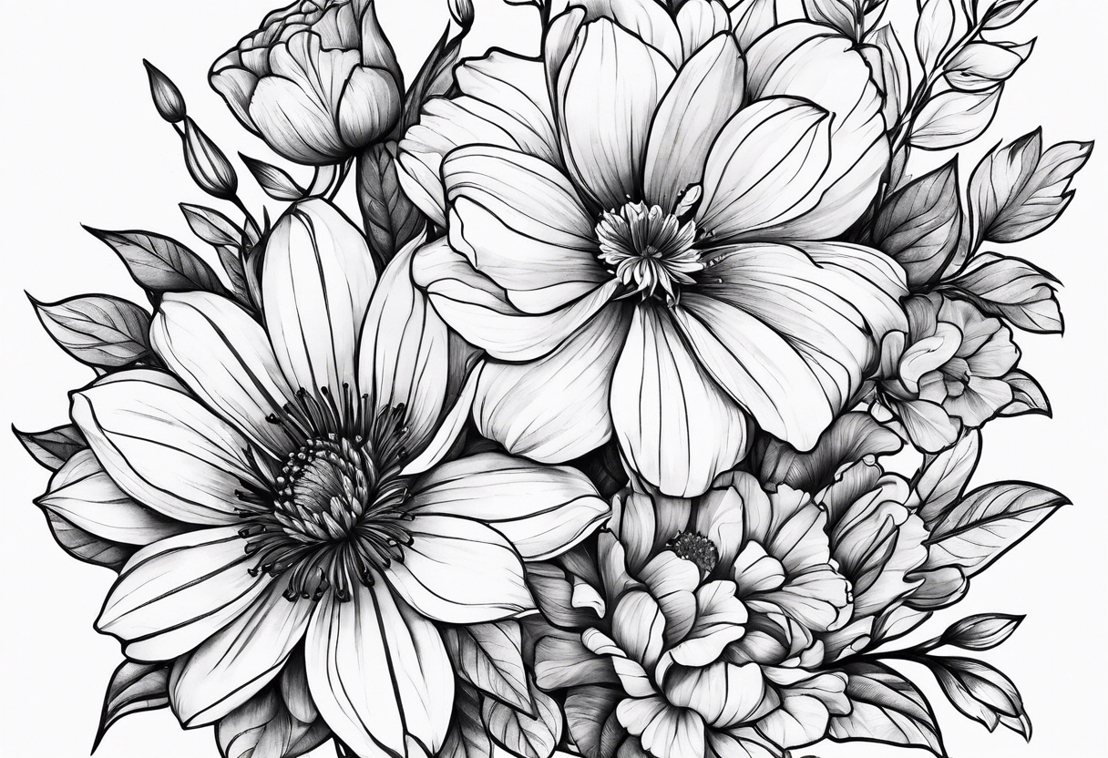 April birth flowers tattoo idea