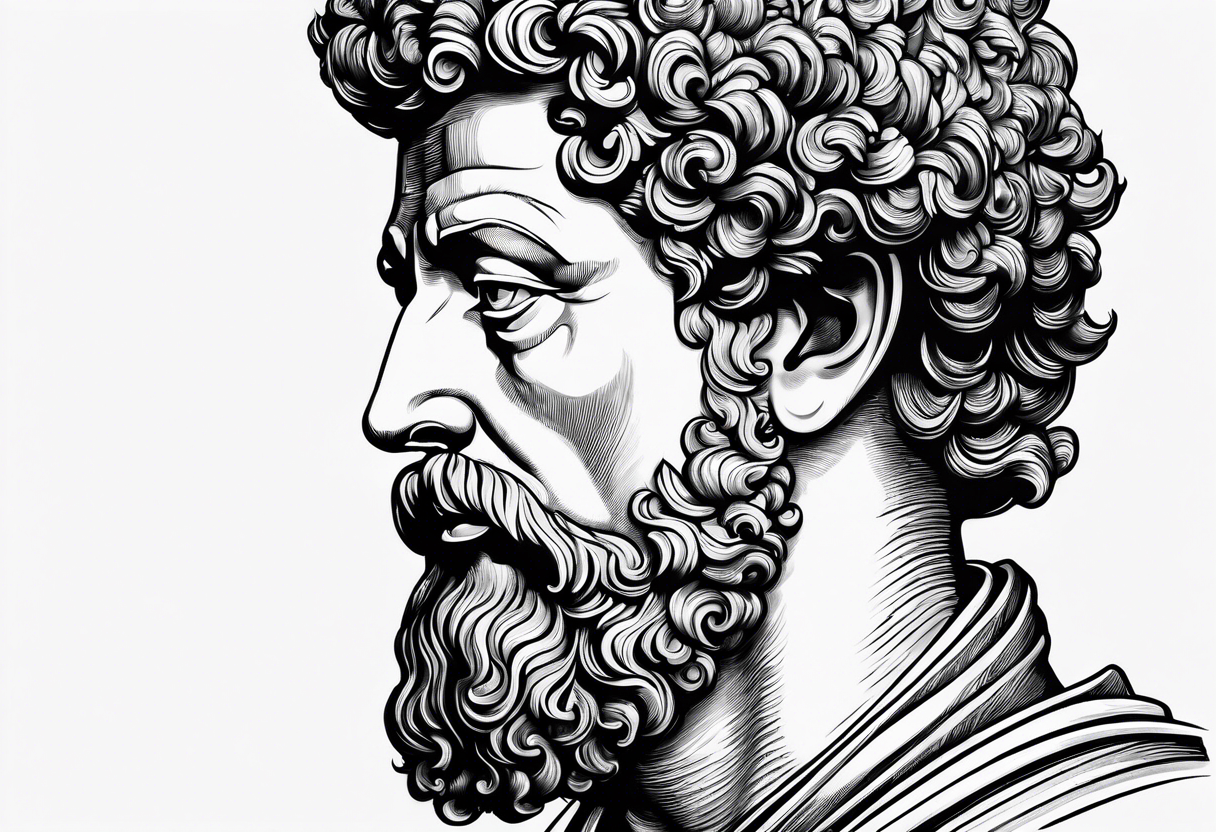 Marcus aurelius bust tattoo idea