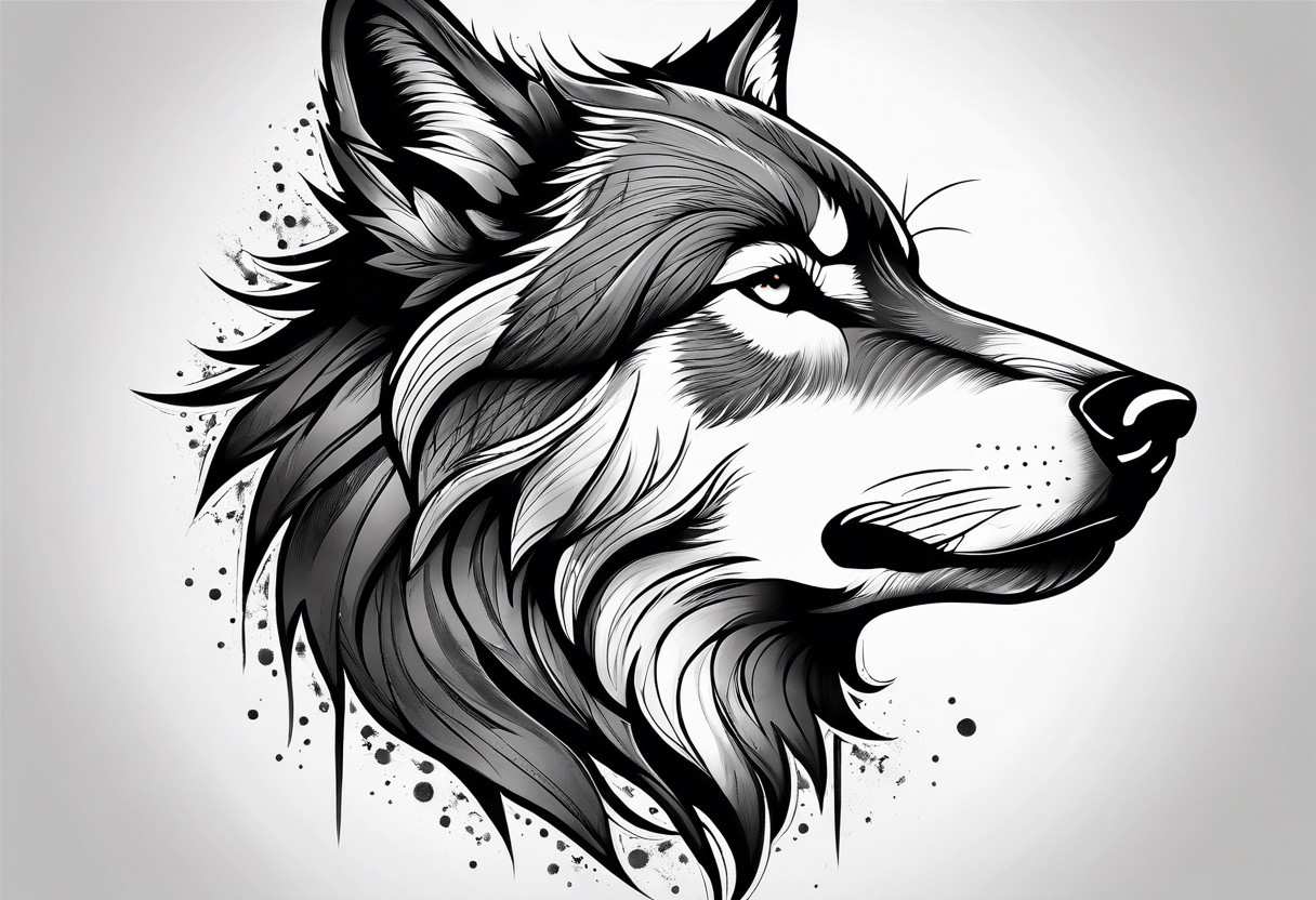 howling wolf tattoo idea