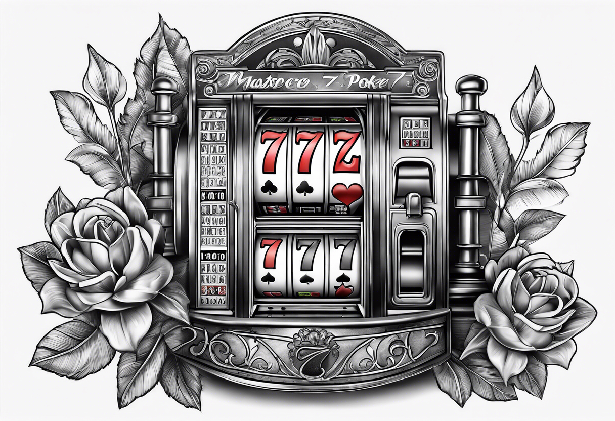 luck number 7 poker machine tattoo idea