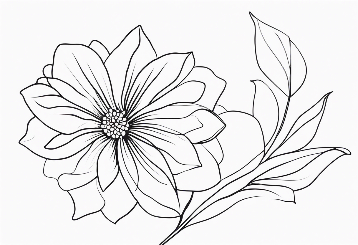 simple single line minimalist flower tattoo idea