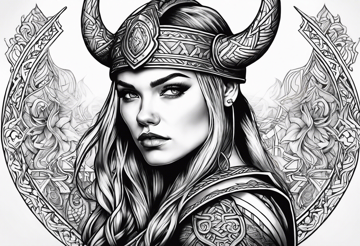 Female viking tattoo idea