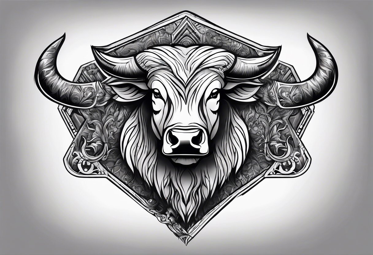 Angry bull head tattoo, tattoo illustration, vector on a white background.  34511231 Vector Art at Vecteezy