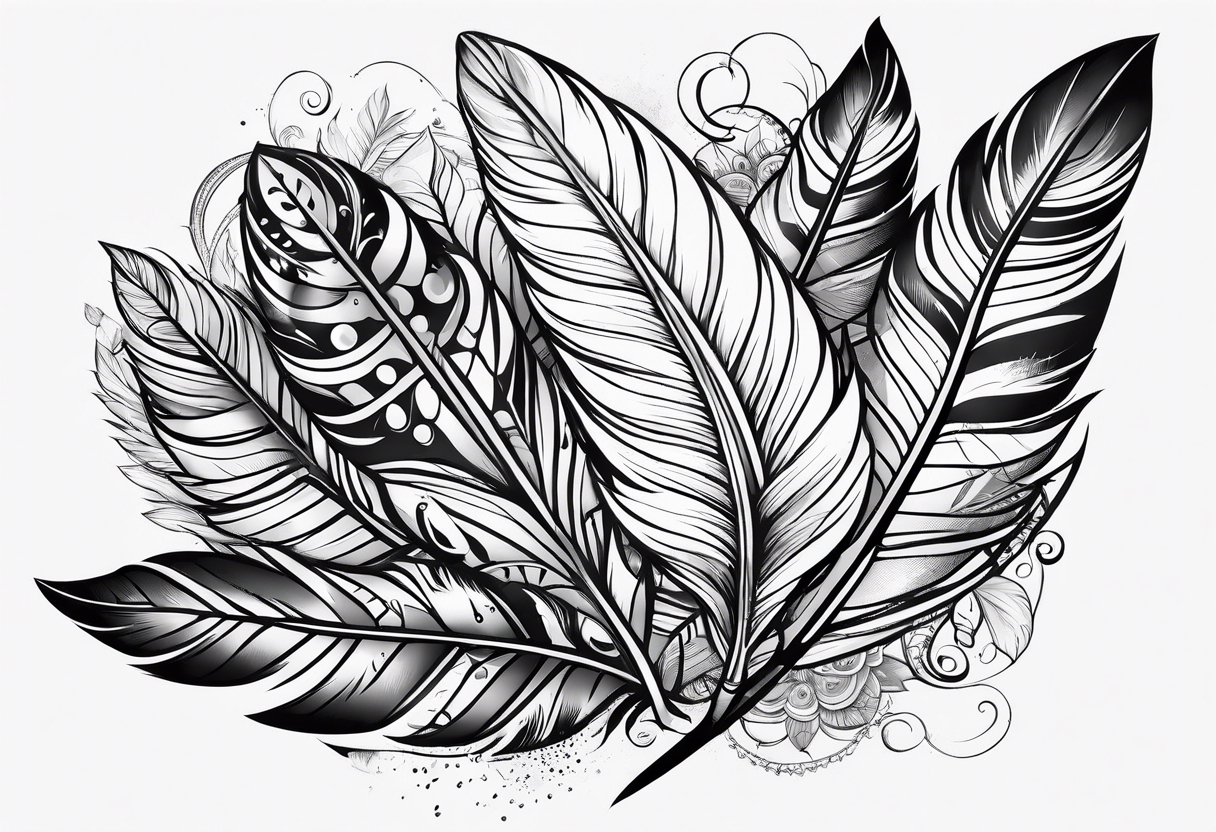 Indian feathers tattoo idea