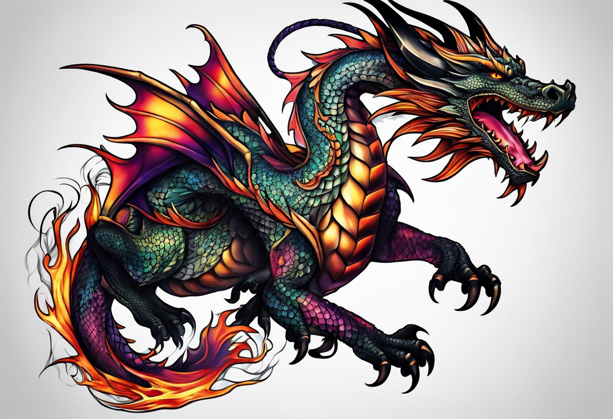 Dragon knee tattoo tattoo idea