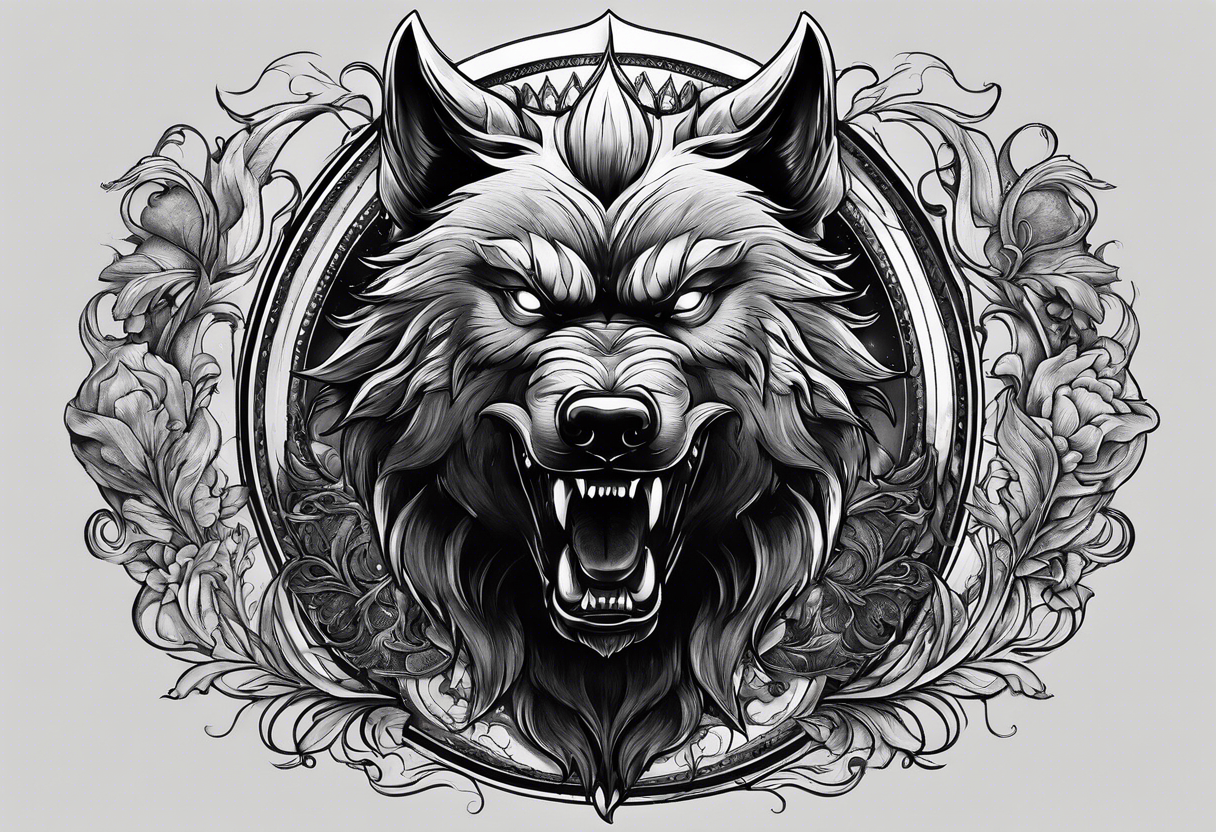 a werewolf transforming in the moonlight tattoo idea