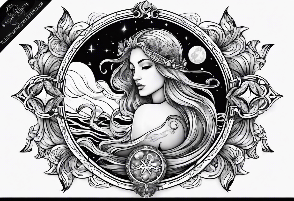 Aquarius tattoo design on Craiyon