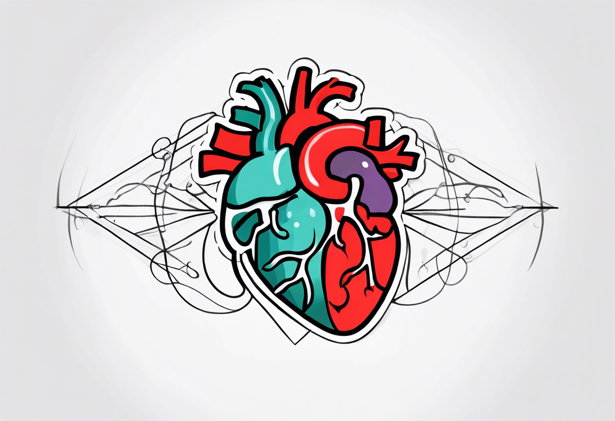 human heart to brain connection tattoo idea