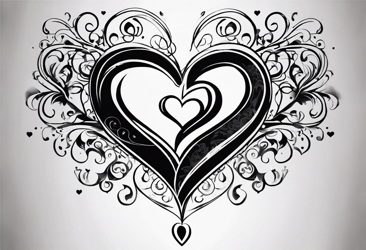 2 small hearts going down by one line with the names Tony and Isabella on the inner sides ot the hearts tattoo idea