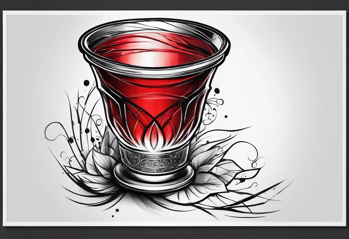 A red cracked plastic cup tattoo idea