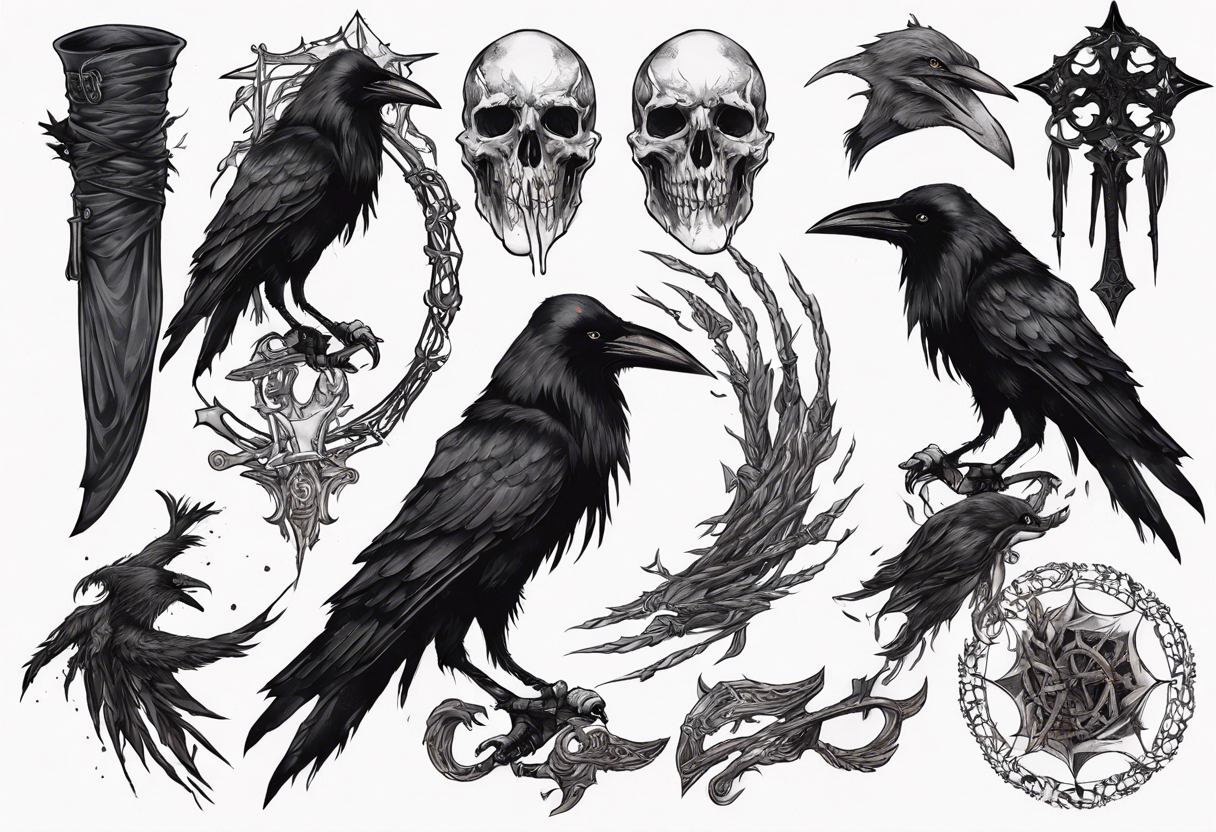 bloodborne 
arm sleeve
eileen the crow tattoo idea