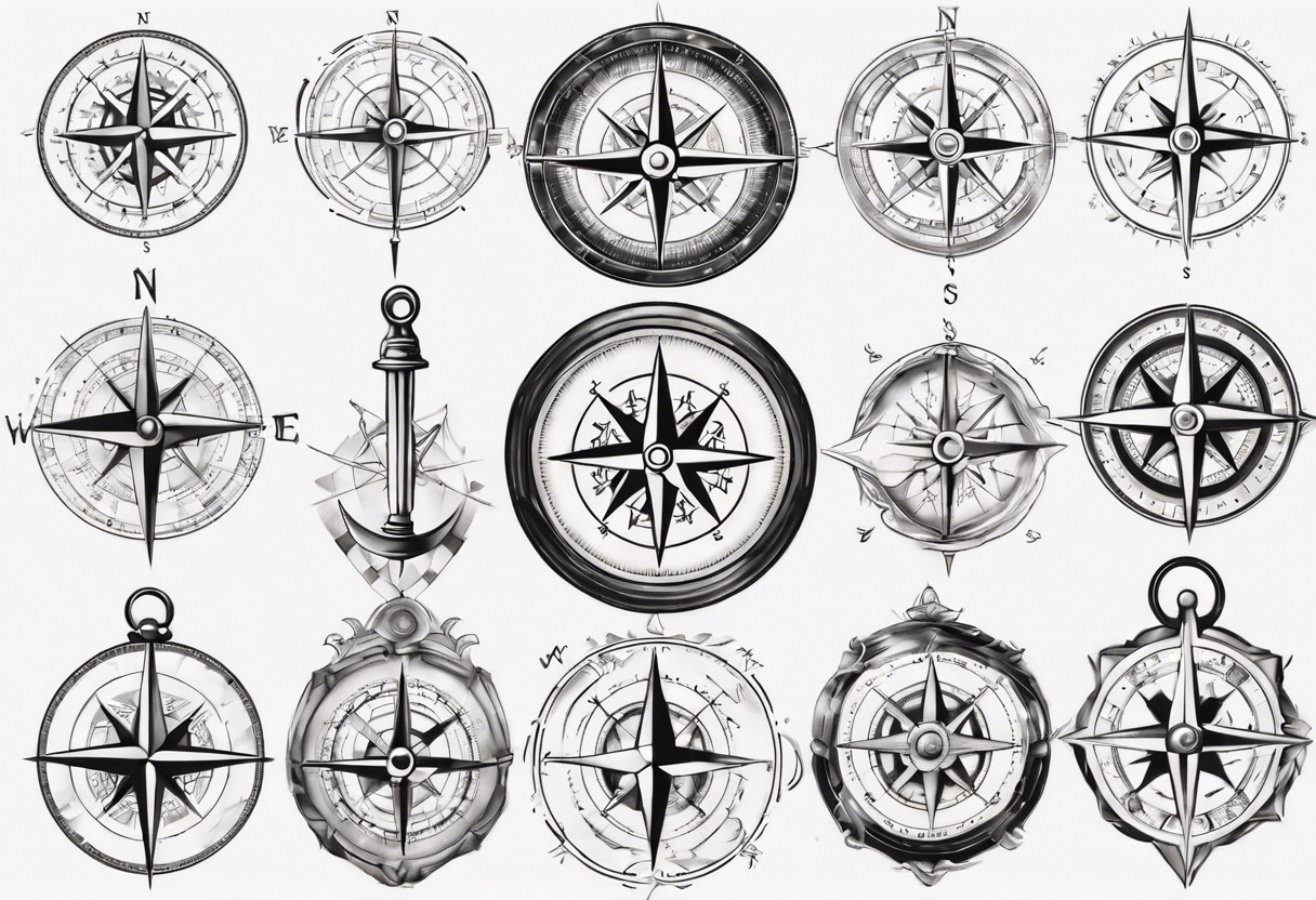 Compass navigation tattoo idea