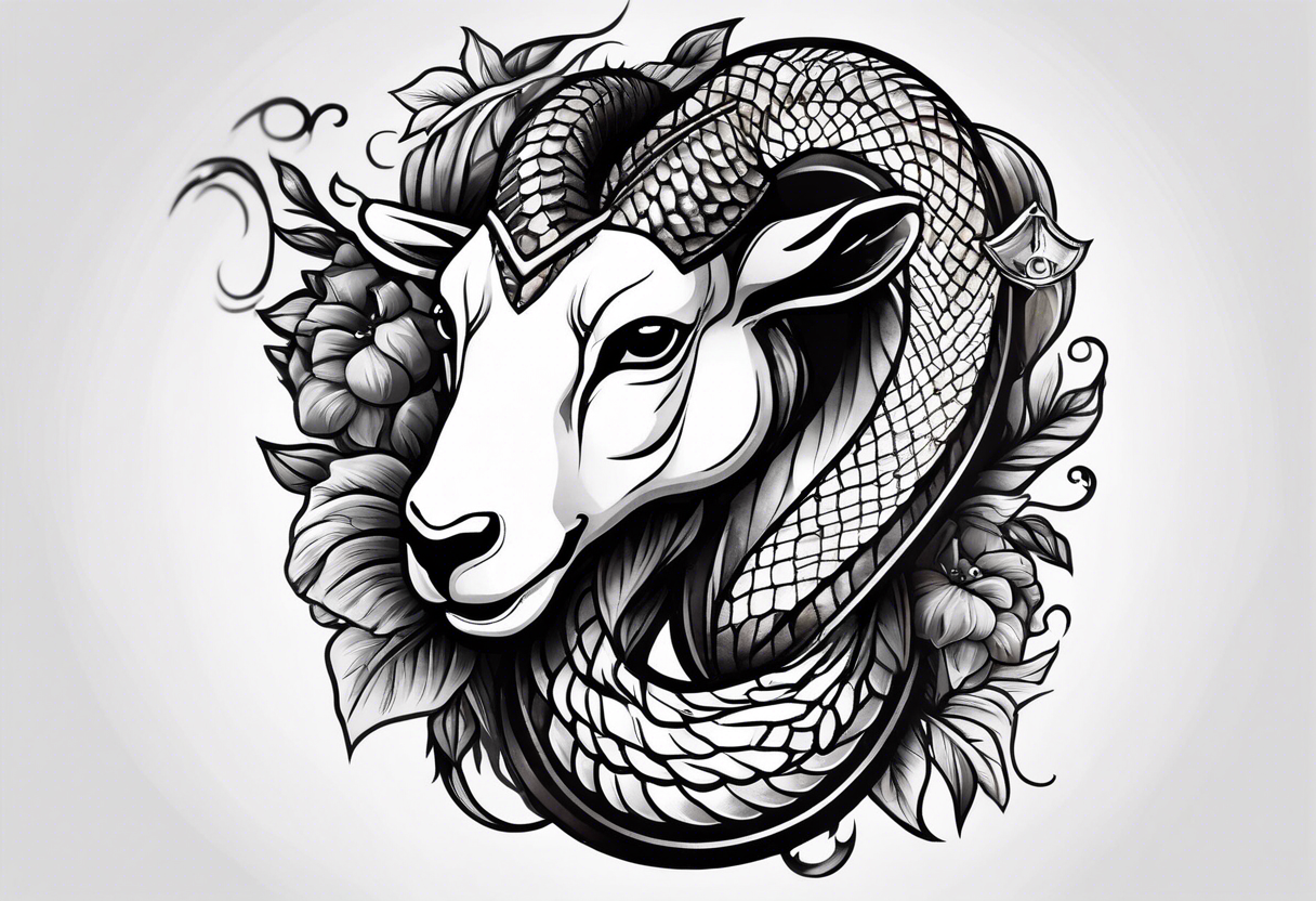 On the goat's head is a snake tattoo idea