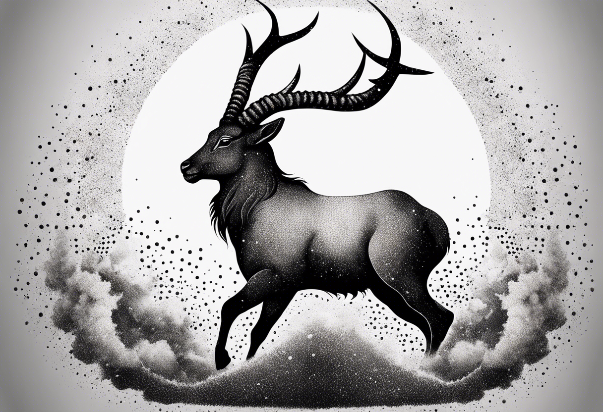 exploding capricorn tattoo idea