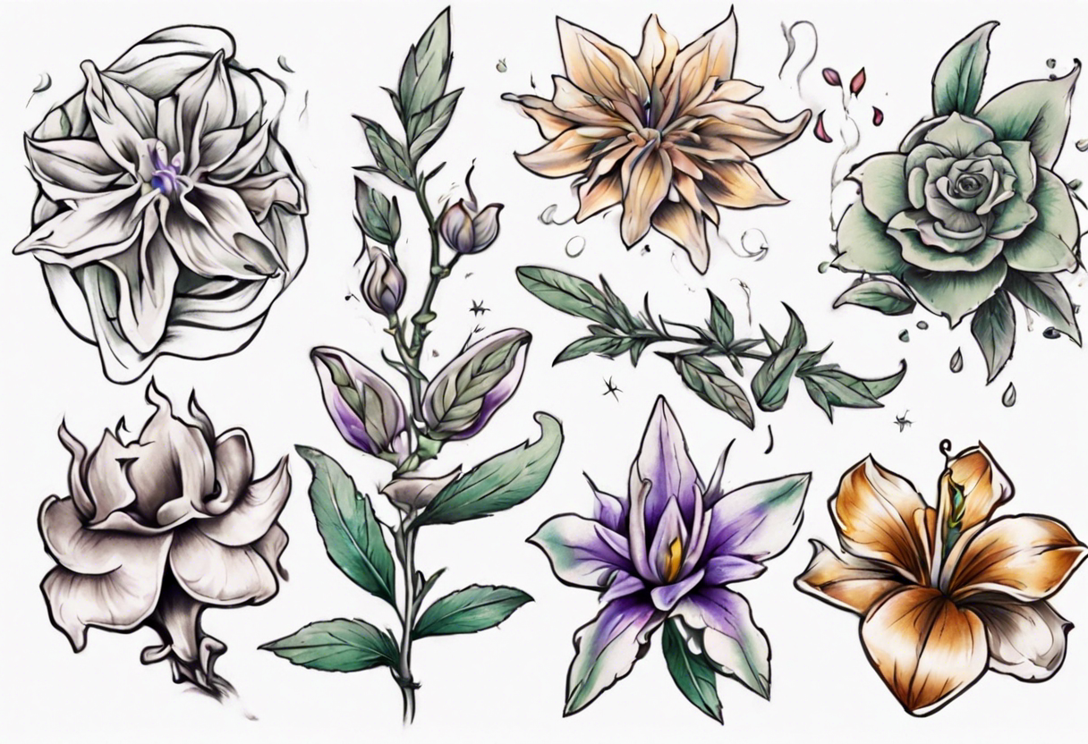 Temporary Ephemeral Tattoo, Color, Sage, Rosemary, Lavender, Mauve, 3  Models - Etsy Norway