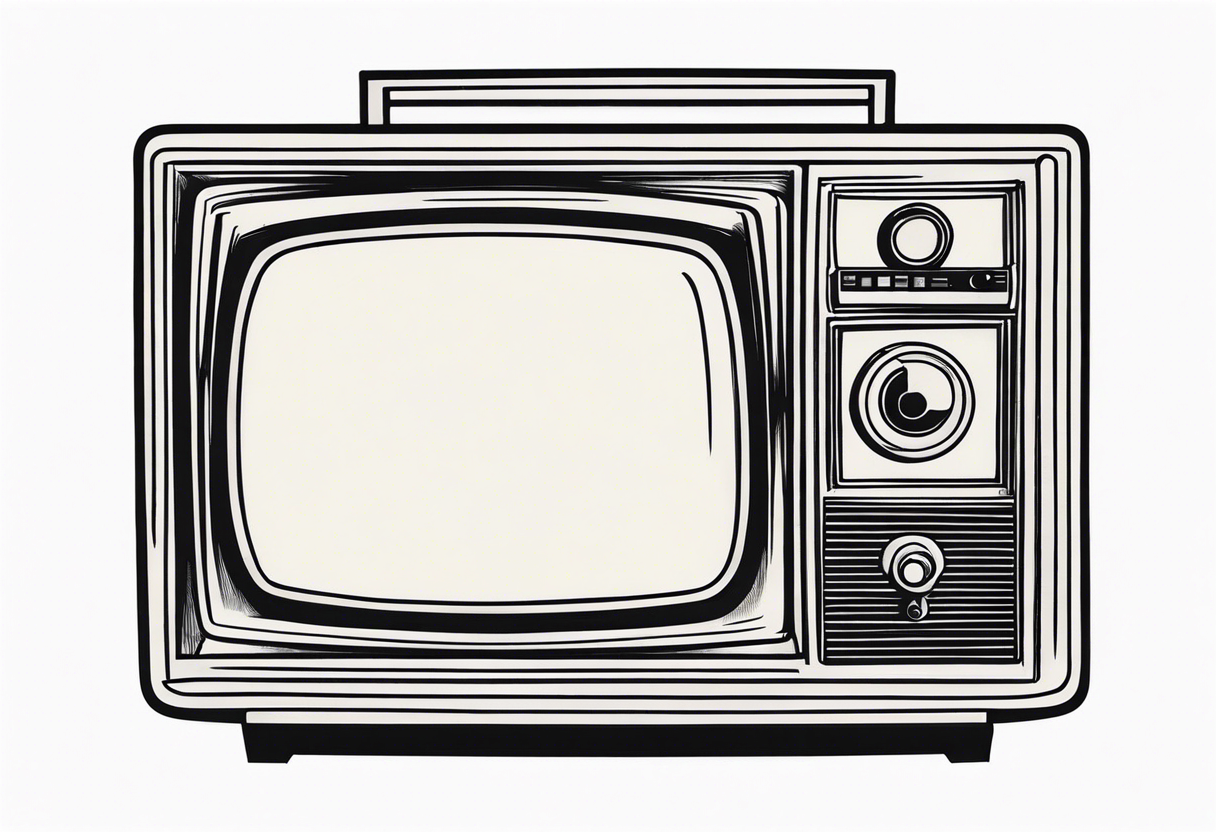 retro television set tattoo idea